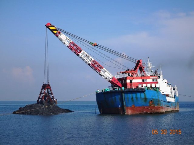 Dredging Works using Grab Dredger